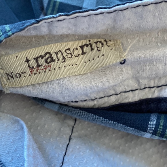 Transcript - Men’s plaid flat front Shorts Size 34W - Picture 4 of 5